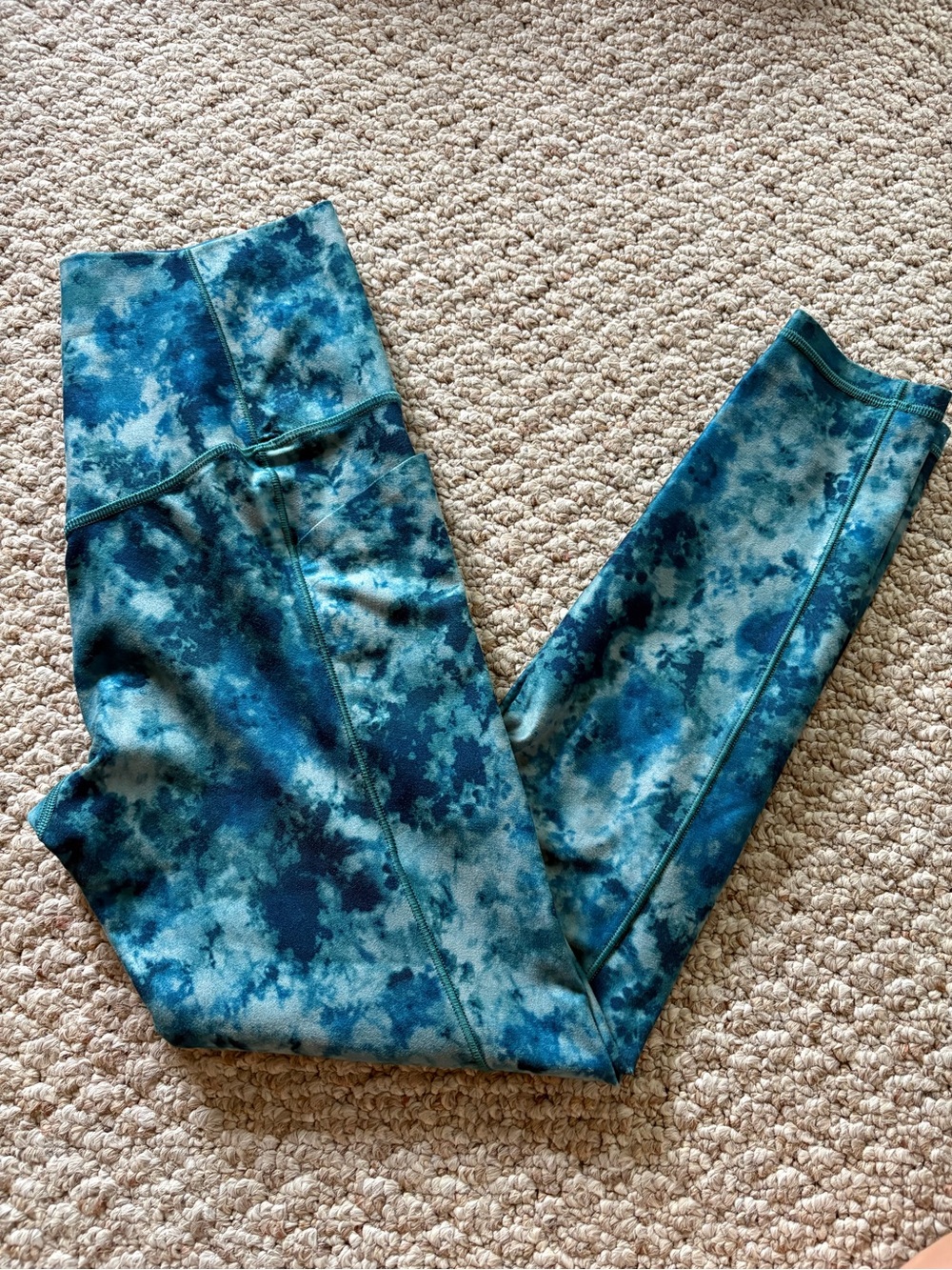 Athleta Blue Tie-Dye Leggings